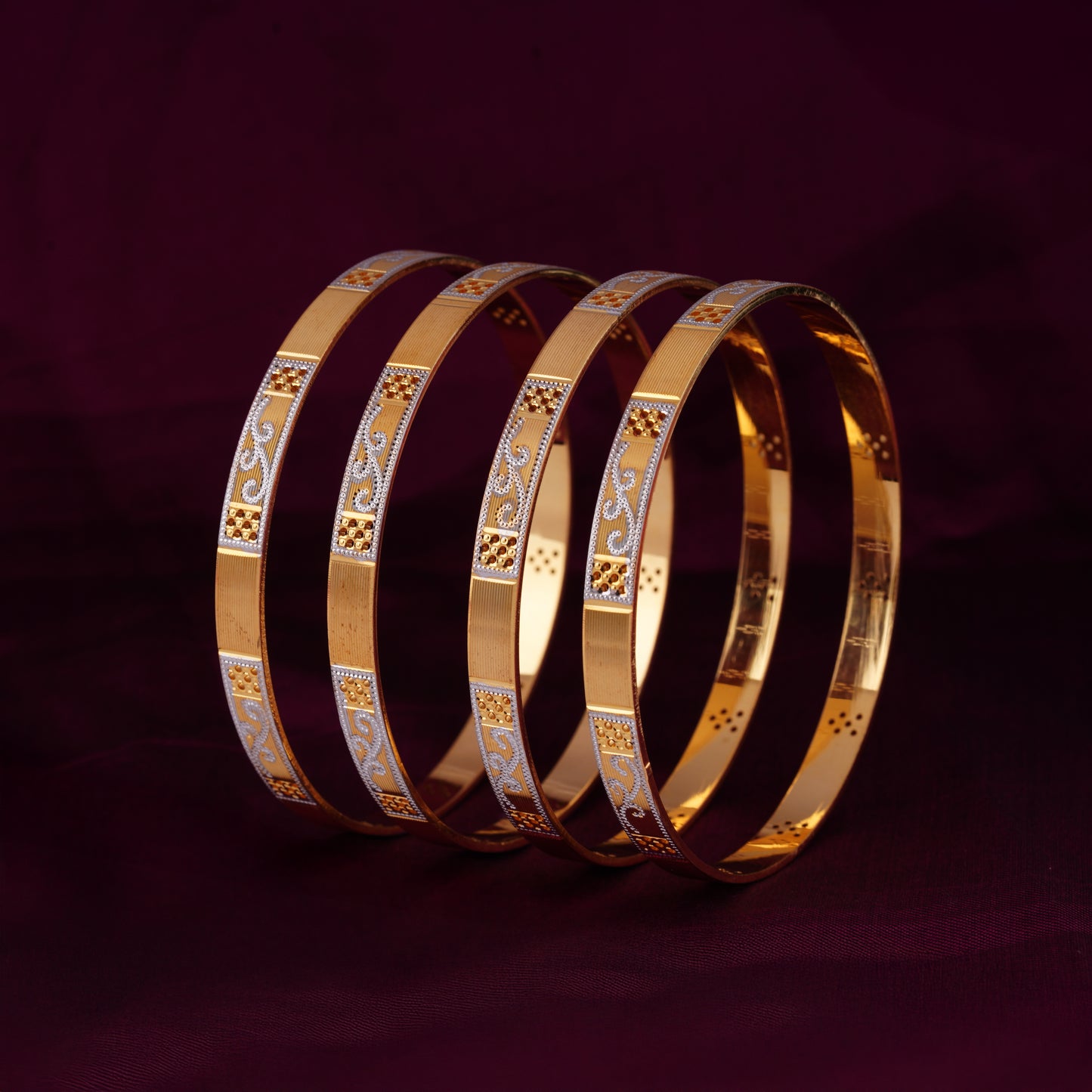 Classic Kari Line Diamond Band Bangles – Timeless Elegance for Women