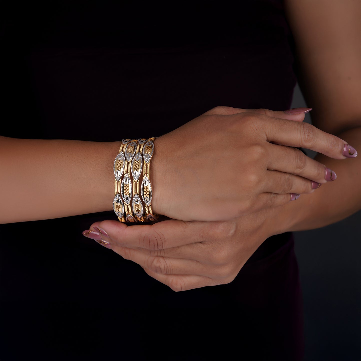 Classic Diamond Band Bangles – Timeless Elegance for Women