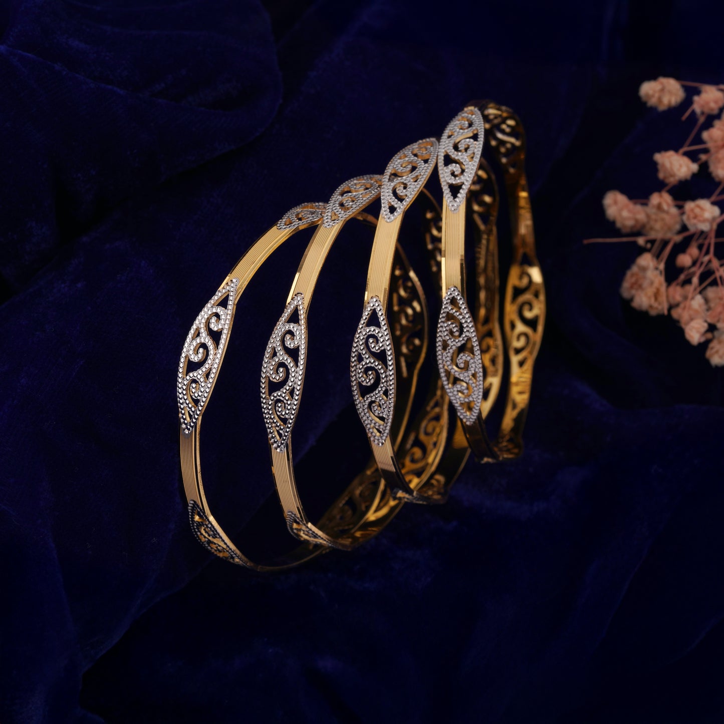 Classic Heart Line Diamond Band Bangles – Timeless Elegance for Women