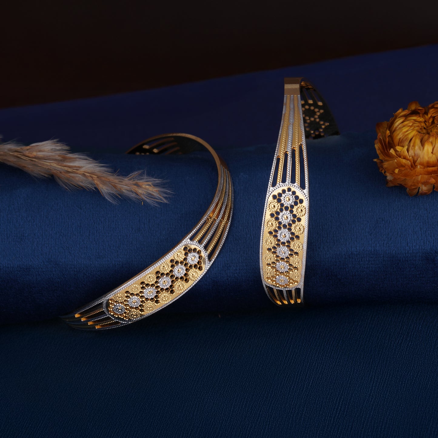 Classic Heart Line Diamond Band Bangles – Timeless Elegance for Women