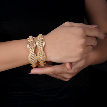 Classic Heart Line Diamond Band Bangles – Timeless Elegance for Women