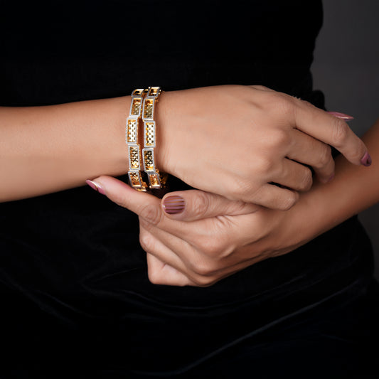 Classic Heart Line Diamond Band Bangles – Timeless Elegance for Women