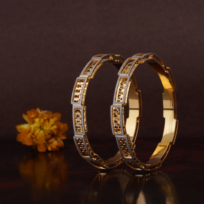 Classic Heart Line Diamond Band Bangles – Timeless Elegance for Women