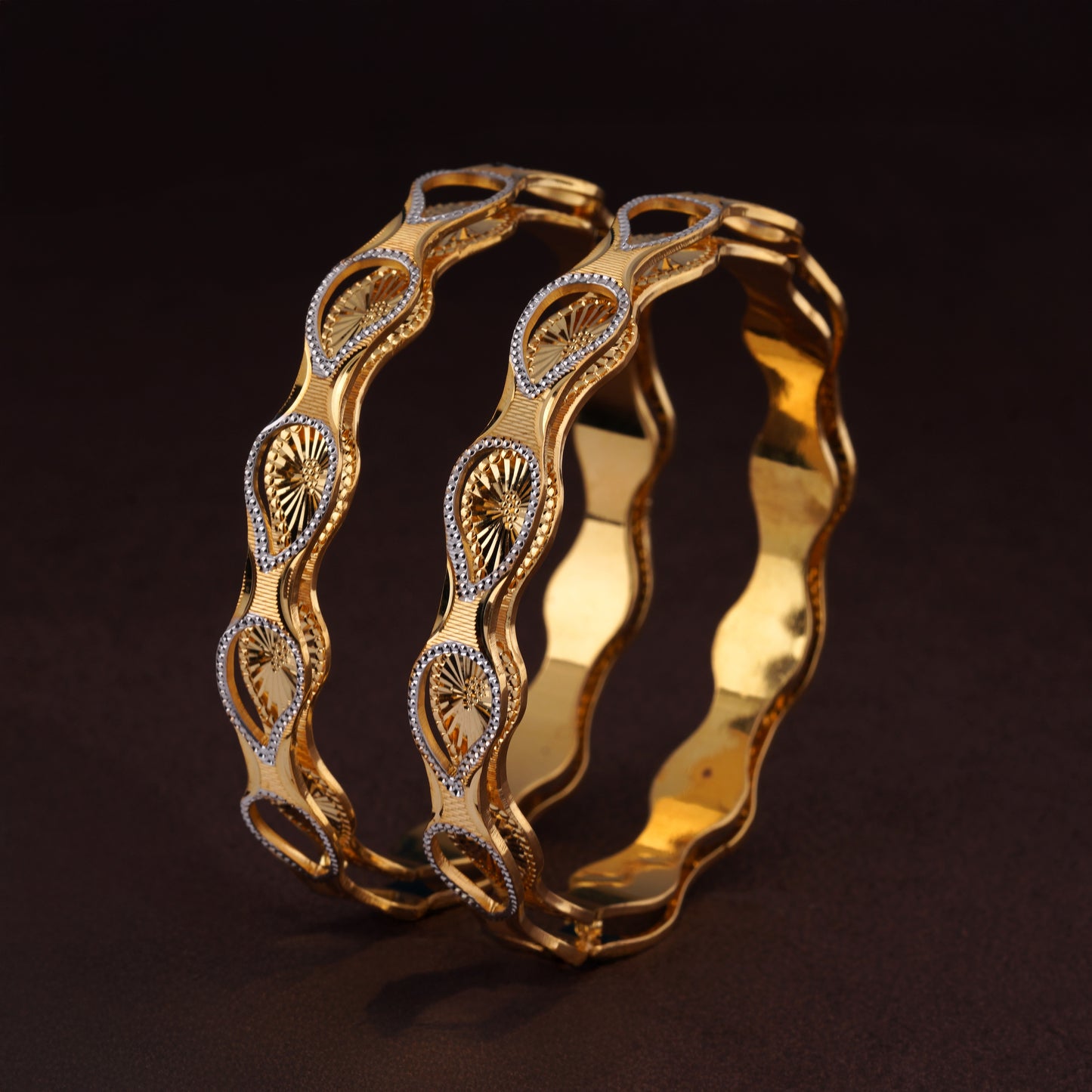 Classic Heart Line Diamond Band Bangles – Timeless Elegance for Women