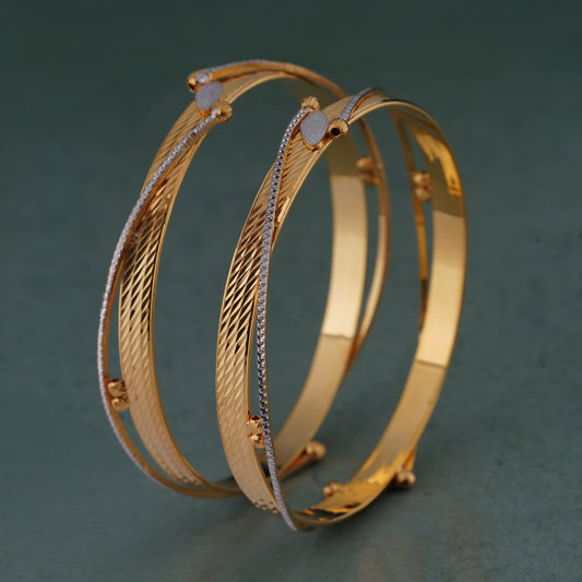 Classic Heart Line Diamond Band Bangles – Timeless Elegance for Women