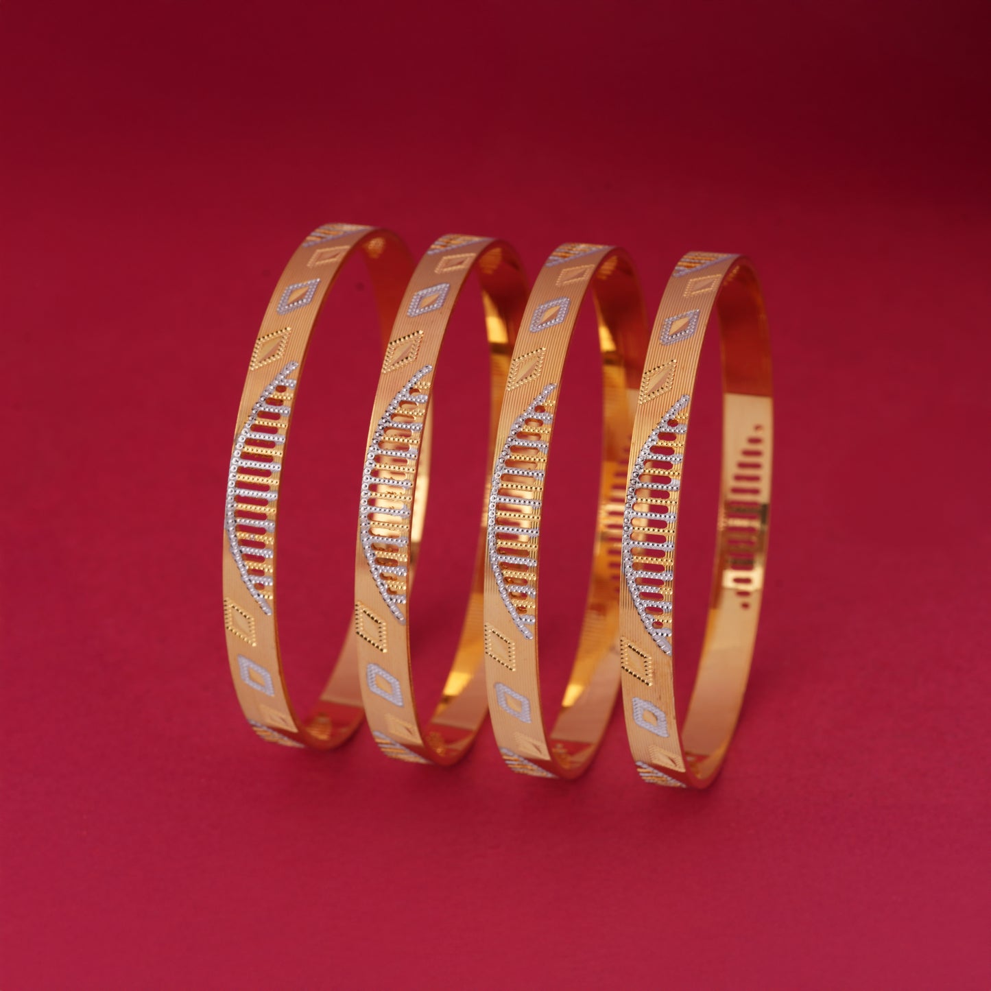 Classic Kari Line Diamond Band Bangles – Timeless Elegance for Women