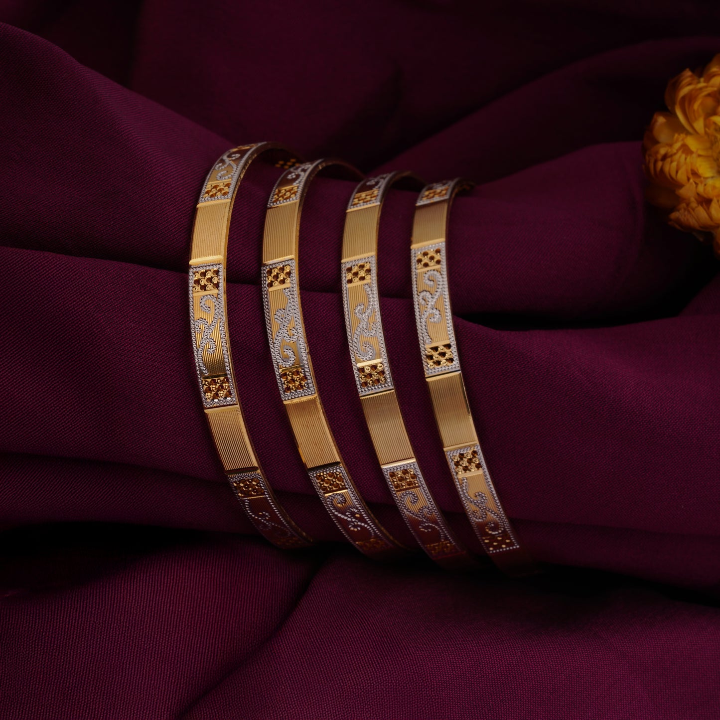 Classic Kari Line Diamond Band Bangles – Timeless Elegance for Women