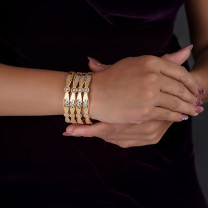 Classic Kari Line Diamond Band Bangles – Timeless Elegance for Women