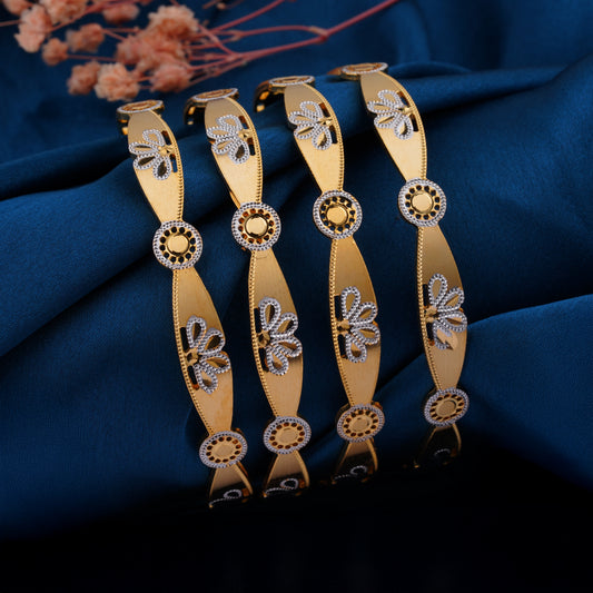 Classic Kari Line Diamond Band Bangles – Timeless Elegance for Women