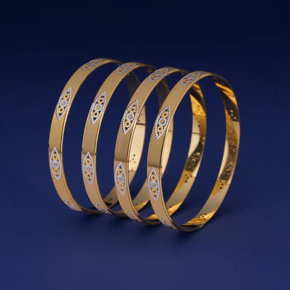 Classic Eye Line Diamond Band Bangles – Timeless Elegance for Women