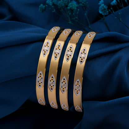 Classic Eye Line Diamond Band Bangles – Timeless Elegance for Women