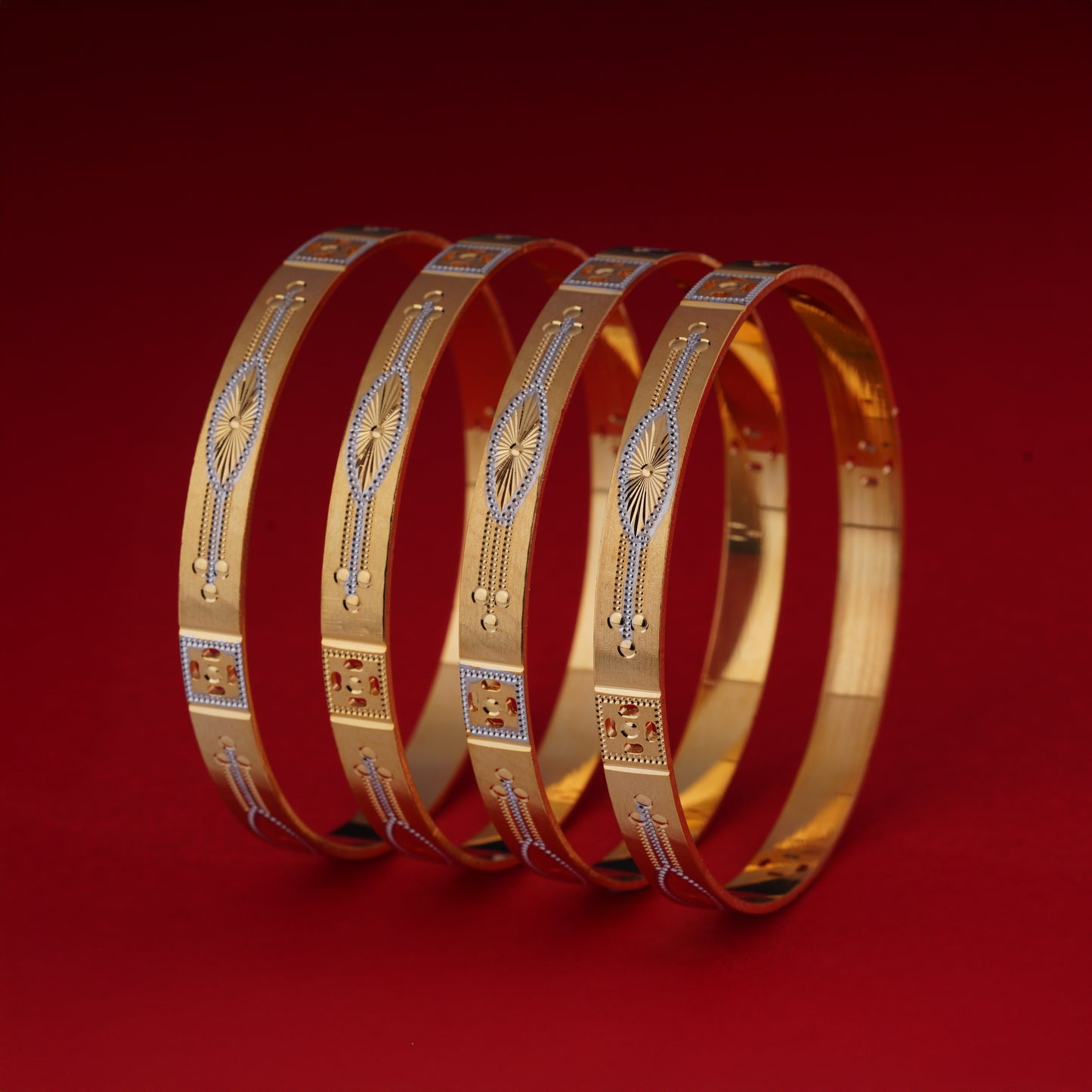 Classic Heart Line Diamond Band Bangles – Timeless Elegance for Women
