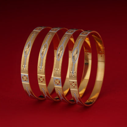 Classic Heart Line Diamond Band Bangles – Timeless Elegance for Women