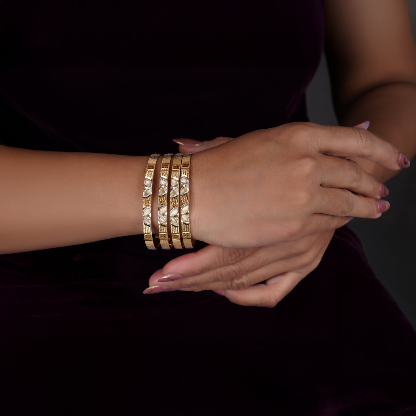 Classic Diamond Band Bangles – Timeless Elegance for Women