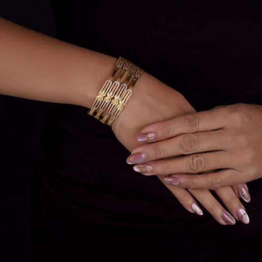 Classic Eye Line Diamond Band Bangles – Timeless Elegance for Women
