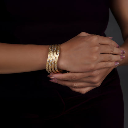 Classic Diamond Band Bangles – Timeless Elegance for Women