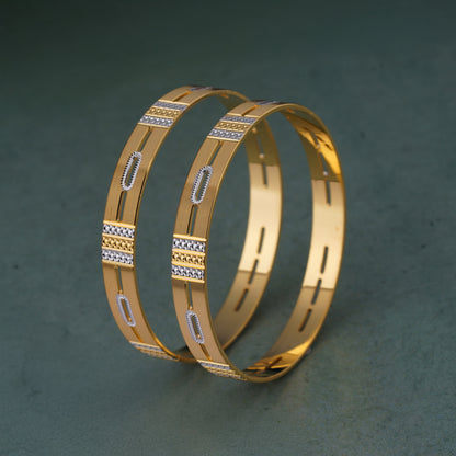 Classic Heart Line Diamond Band Bangles – Timeless Elegance for Women
