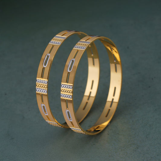Classic Heart Line Diamond Band Bangles – Timeless Elegance for Women