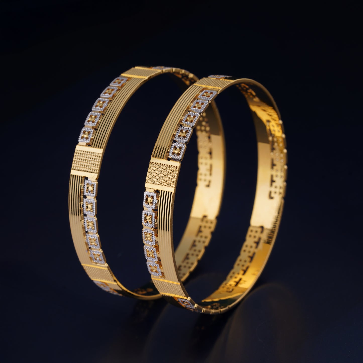 Classic Heart Line Diamond Band Bangles – Timeless Elegance for Women