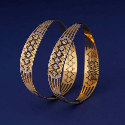 Classic Heart Line Diamond Band Bangles – Timeless Elegance for Women