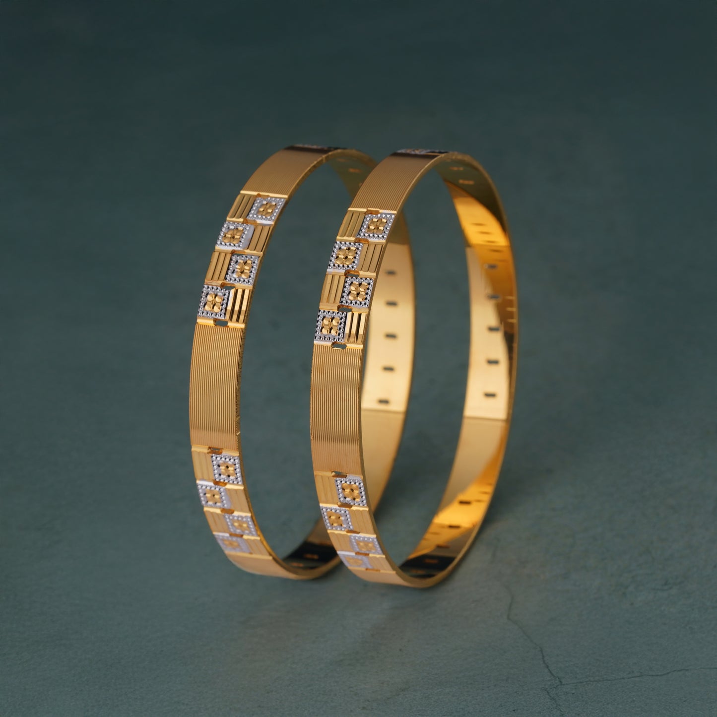 Classic Heart Line Diamond Band Bangles – Timeless Elegance for Women