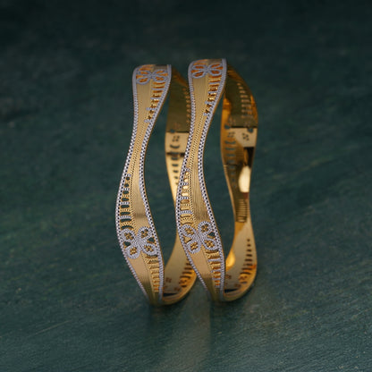 Classic Heart Line Diamond Band Bangles – Timeless Elegance for Women