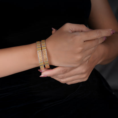Classic Heart Line Diamond Band Bangles – Timeless Elegance for Women