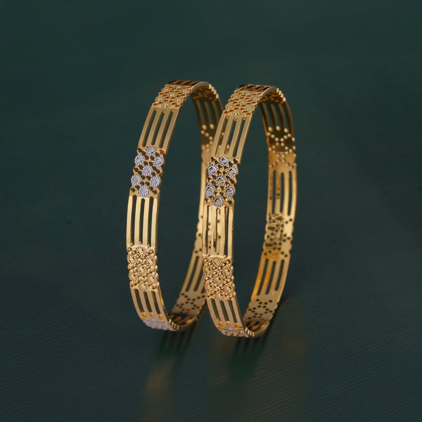 Classic Heart Line Diamond Band Bangles – Timeless Elegance for Women