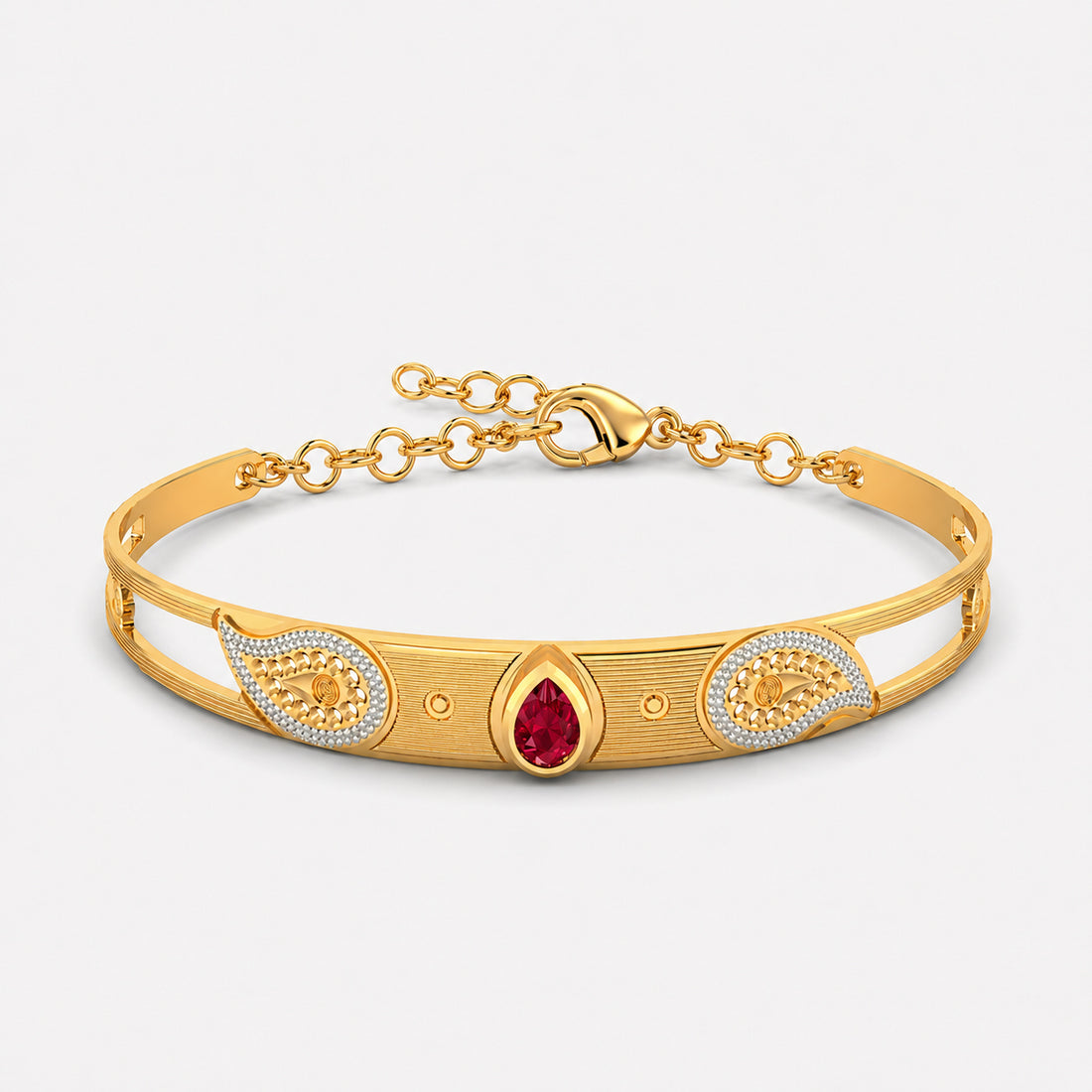 Gold-Plated Ruby Stone Bracelet for Women