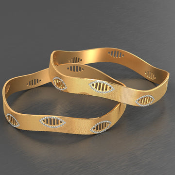 Golden Oval 2 Pcs Bangles