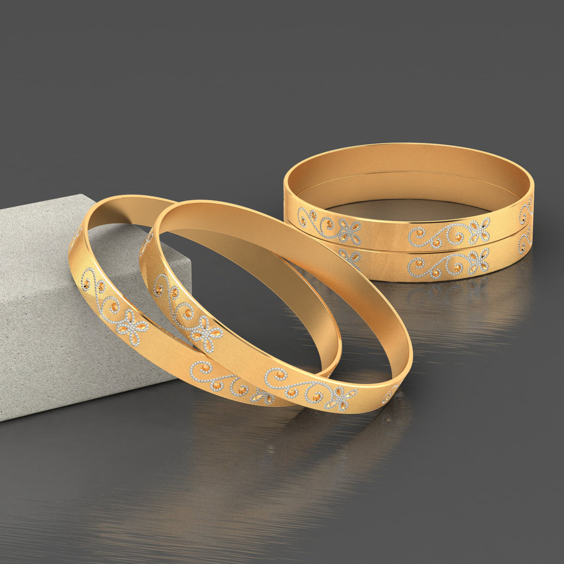 Velvet Wave 4 Pcs Bangles