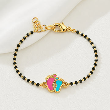 CYGNI BANGLES 18K Gold Plated Brass Nazariya Bracelet (Set of 2)