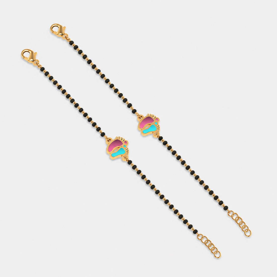 CYGNI BANGLES 18K Gold Plated Brass Nazariya Bracelet (Set of 2)