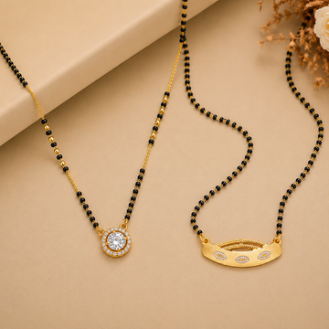 Ravina  Diamond 18K Gold Plated COMBO Mangalsutra Set of 2