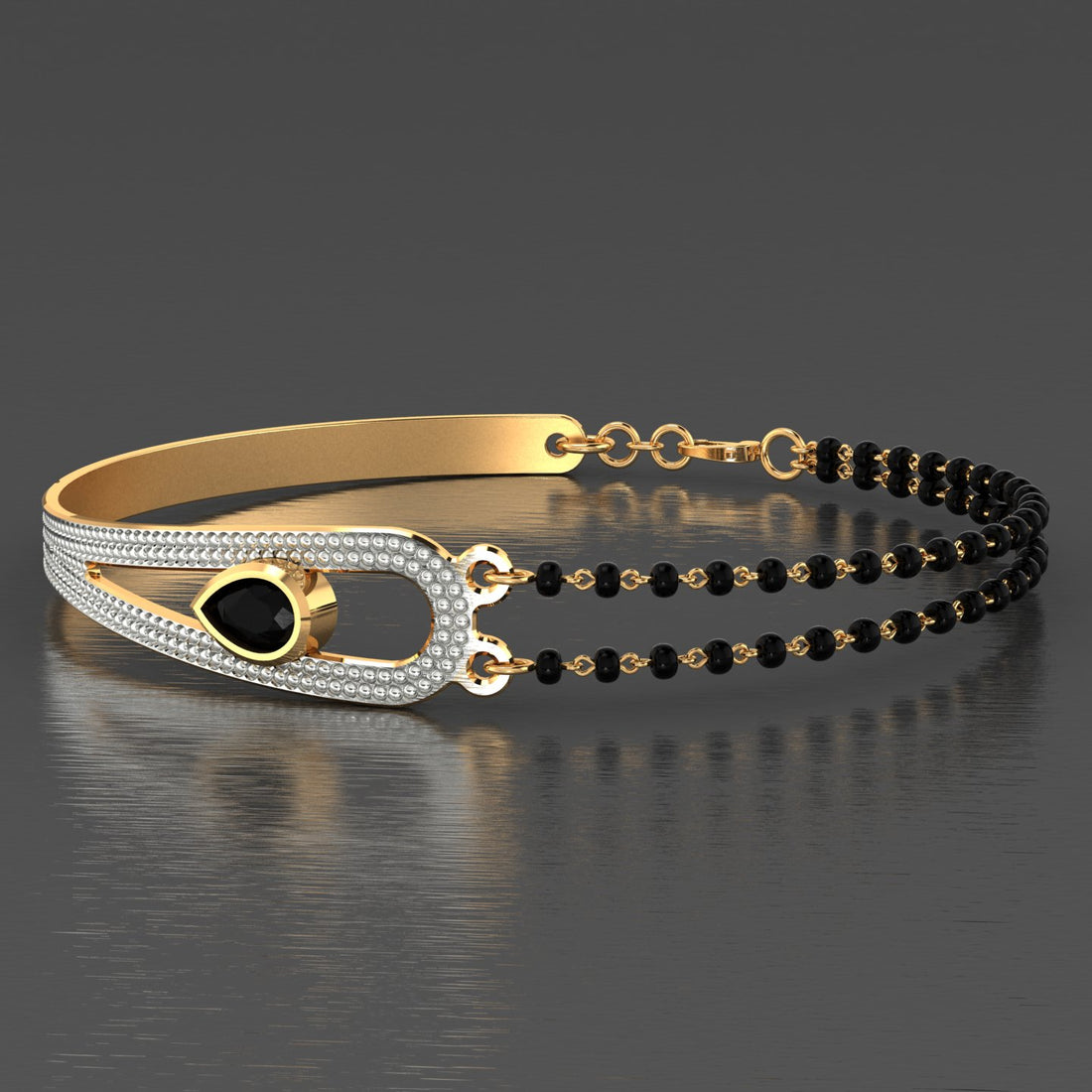 Elegant Circle Diamond Mangalsutra Bracelet – Traditional & Stylish Jewellery for Women - HMS-102