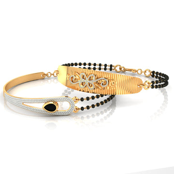 Combo Elegant Circle Diamond Mangalsutra Bracelet