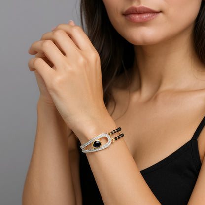Elegant Circle Diamond Mangalsutra Bracelet – Traditional & Stylish Jewellery for Women - HMS-102