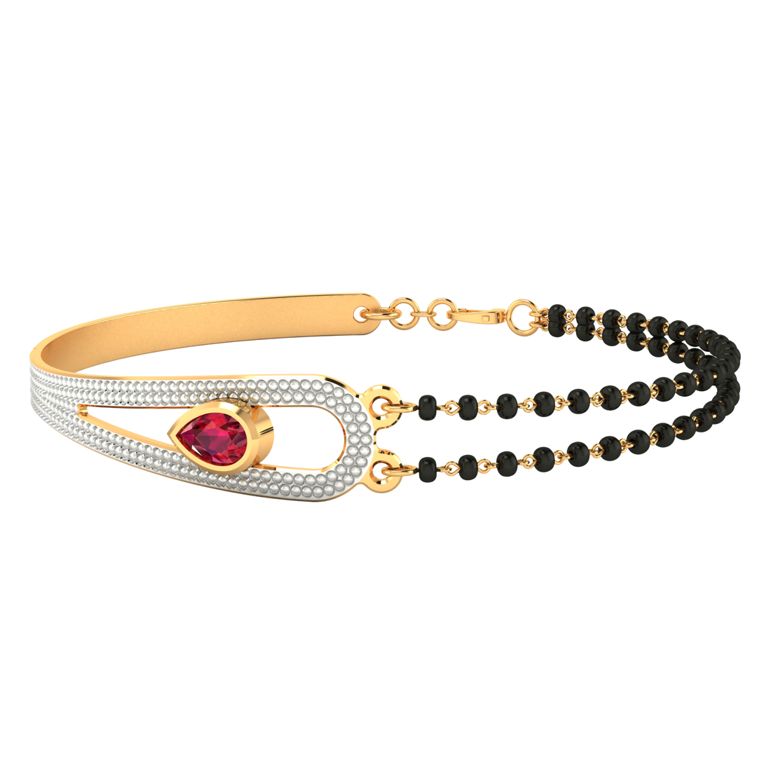 Elegant Circle Diamond Mangalsutra Bracelet – Traditional & Stylish Jewellery for Women - HMS-102