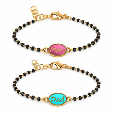 Mom Dad Matching Bracelet Set | Gold Plated Nazariya Bracelets | CYGNI Bangles