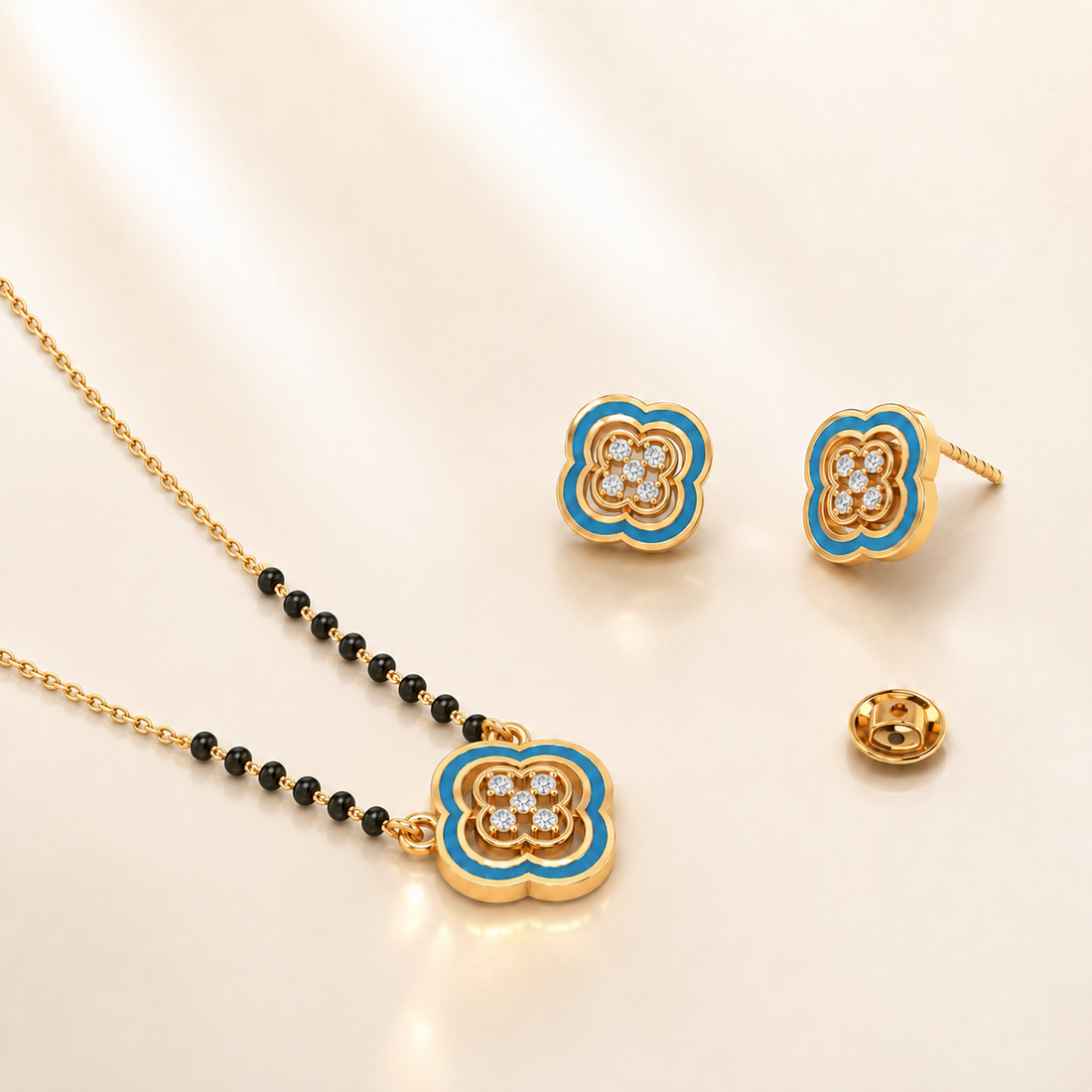 Aashvi Diamond 18K Gold Plated Mangalutra set