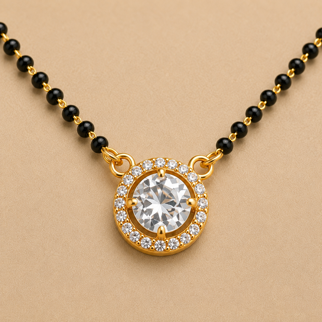 Ravina Diamond 18K Gold Plated Mangalsutra Set of 2