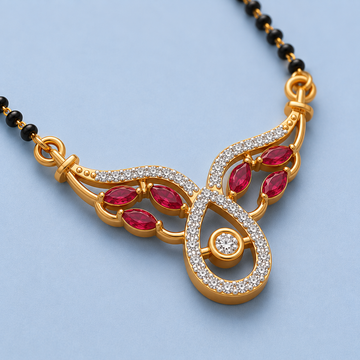 Aarunya Diamond Bar 18K Gold Plated Mangalsutra