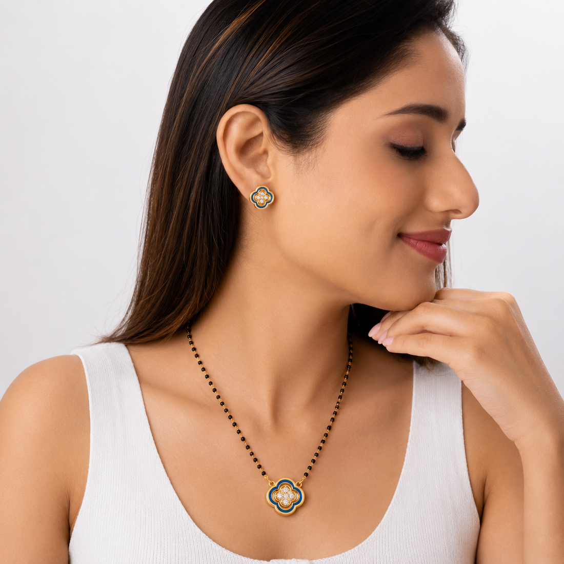 Aashvi Diamond 18K Gold Plated Mangalutra set