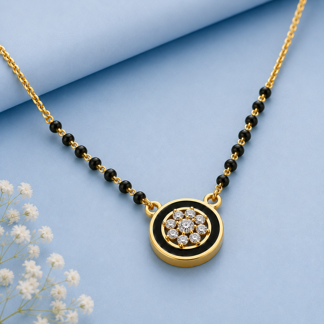 Maitri Marquise Diamond 18K Gold Plated Mangalsutra
