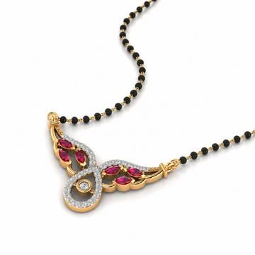 Aarunya Diamond Bar 18K Gold Plated Mangalsutra