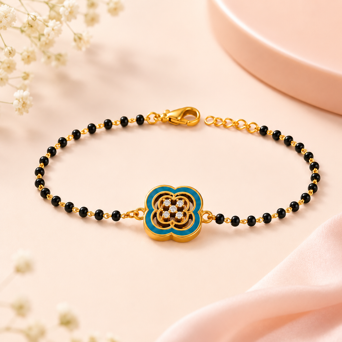 CYGNI Azure Blossom Mangalsutra Bracelet