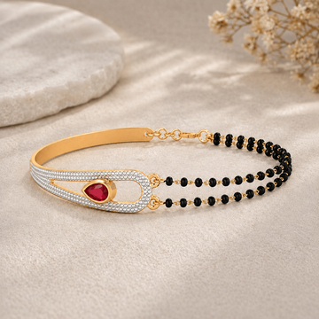 Elegant Circle Diamond Mangalsutra Bracelet – Traditional & Stylish Jewellery for Women - HMS-102